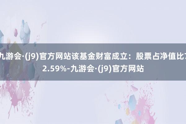 九游会·(j9)官方网站该基金财富成立：股票占净值比72.59%-九游会·(j9)官方网站