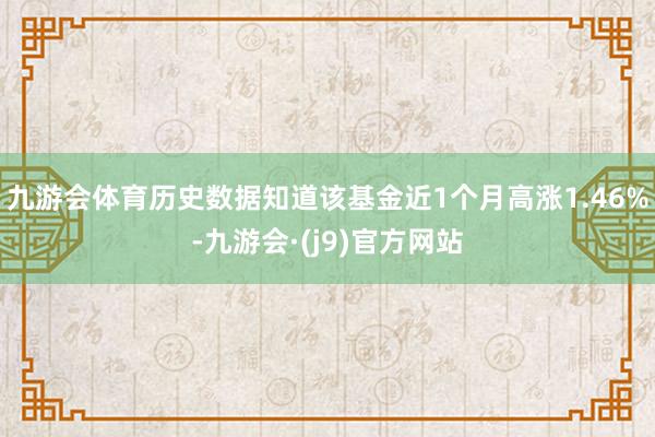 九游会体育历史数据知道该基金近1个月高涨1.46%-九游会·(j9)官方网站