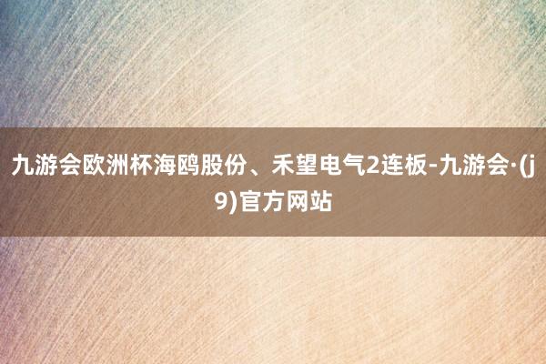 九游会欧洲杯海鸥股份、禾望电气2连板-九游会·(j9)官方网站