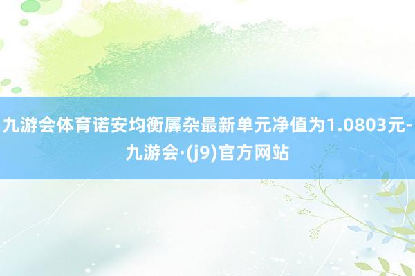 九游会体育诺安均衡羼杂最新单元净值为1.0803元-九游会·(j9)官方网站